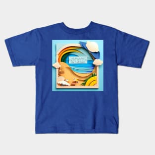 Beach 3d card Kids T-Shirt